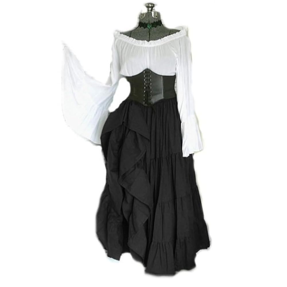 Amazon.com: EFOGEP Renaissance Faire Costume Women Lace Up